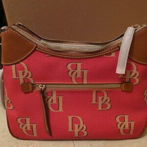 Dooney & Bourke Monogram Collection Red Hobo New with Tag